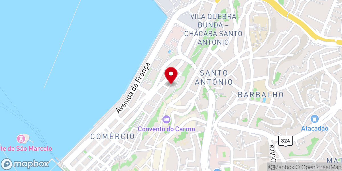 Map showing location of Igreja Nossa Senhora do Pilar e Santa Luzia