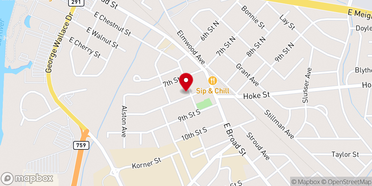Map showing location of East Gadsden United Methodist Church