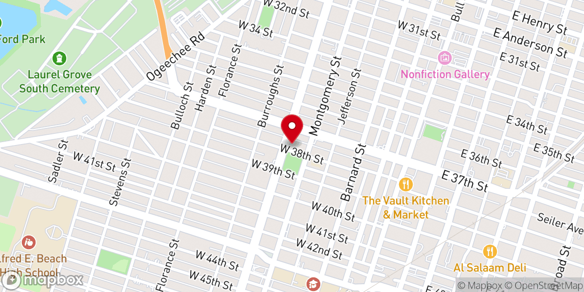 Map showing location of St Lukes Baptist Church