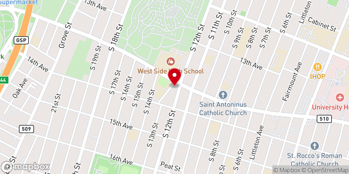 Map showing location of Tabernacle Church Of God