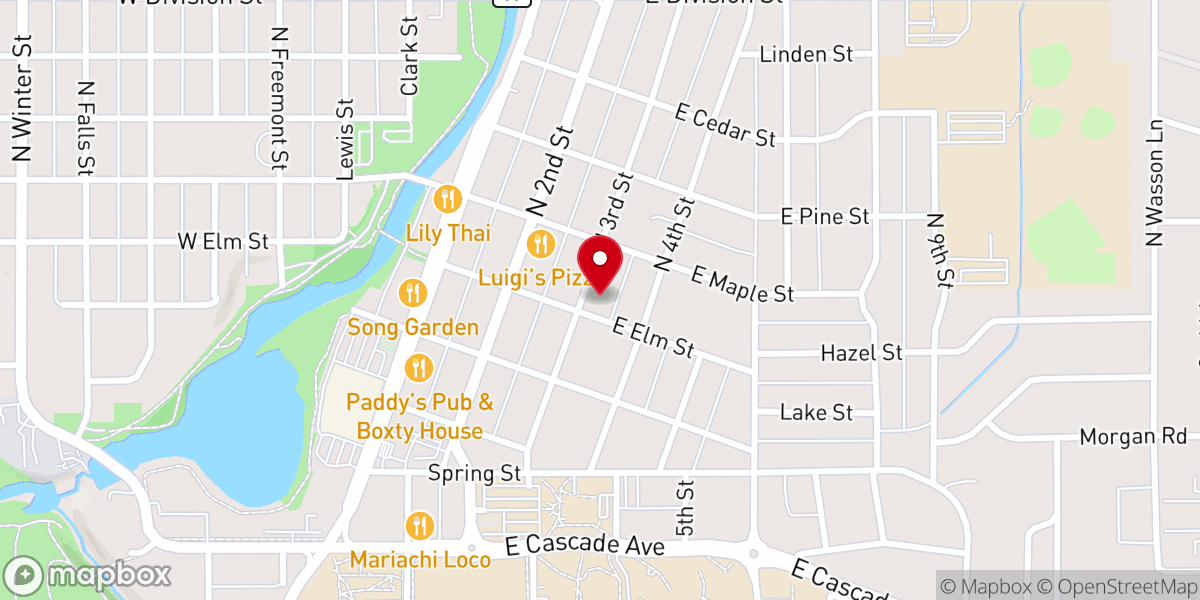 Map showing location of First Congregational Church