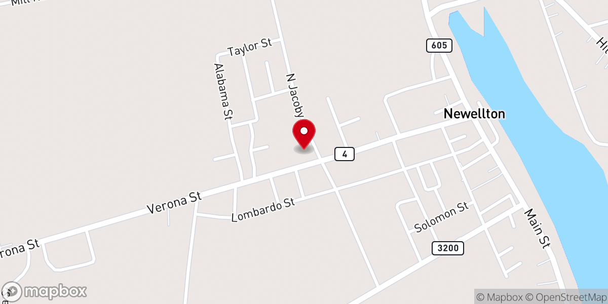 Map showing location of Newellton Elementary School
