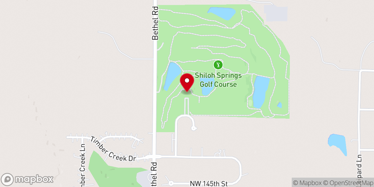 Map showing location of Shiloh Springs Golf Course