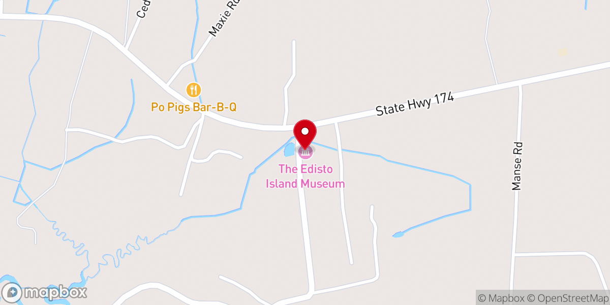 Map showing location of Edisto Island Museum & Gift Shop