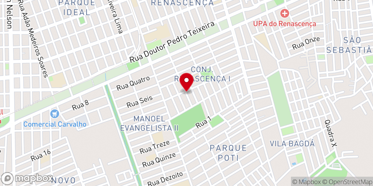 Map showing location of Igreja Batista Renascer