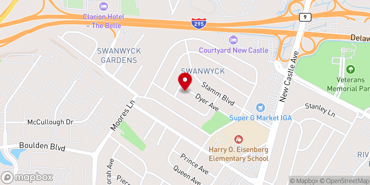 Map showing location of Rhines Jr William L