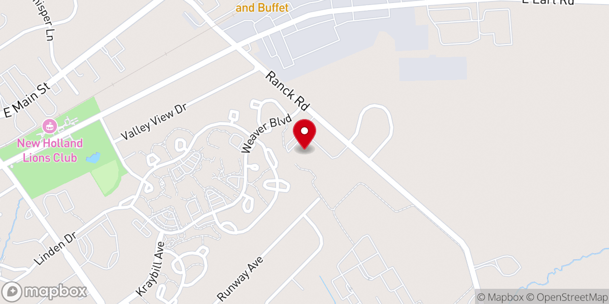Map showing location of New Holland Church of the Nazarene