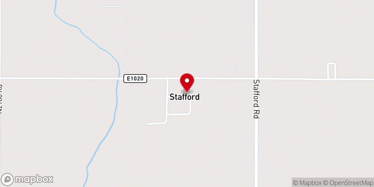 Map showing location of Stafford Baptist Church