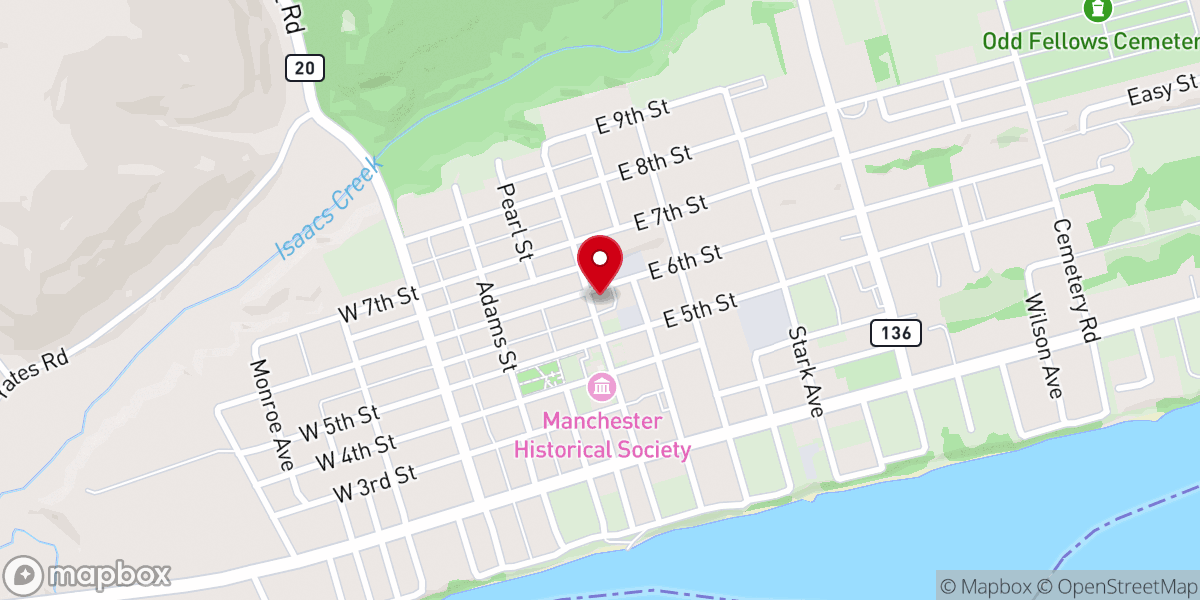 Map showing location of Church of the Nazarene
