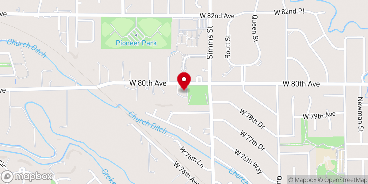 Map showing location of Pinebrooke Community Church