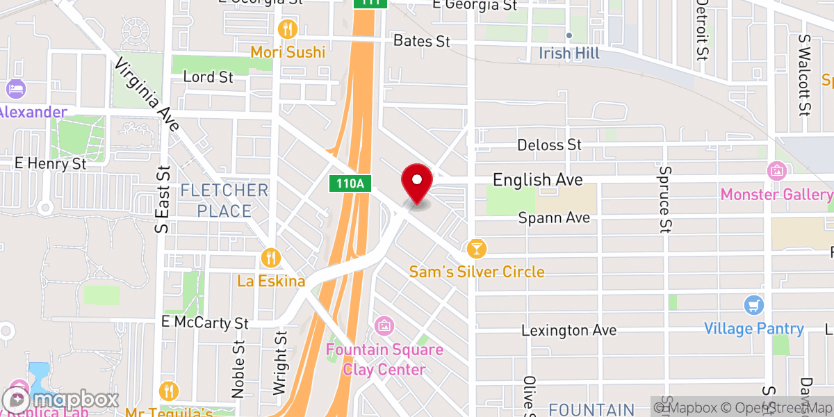 Map showing location of Calvary Tabernacle