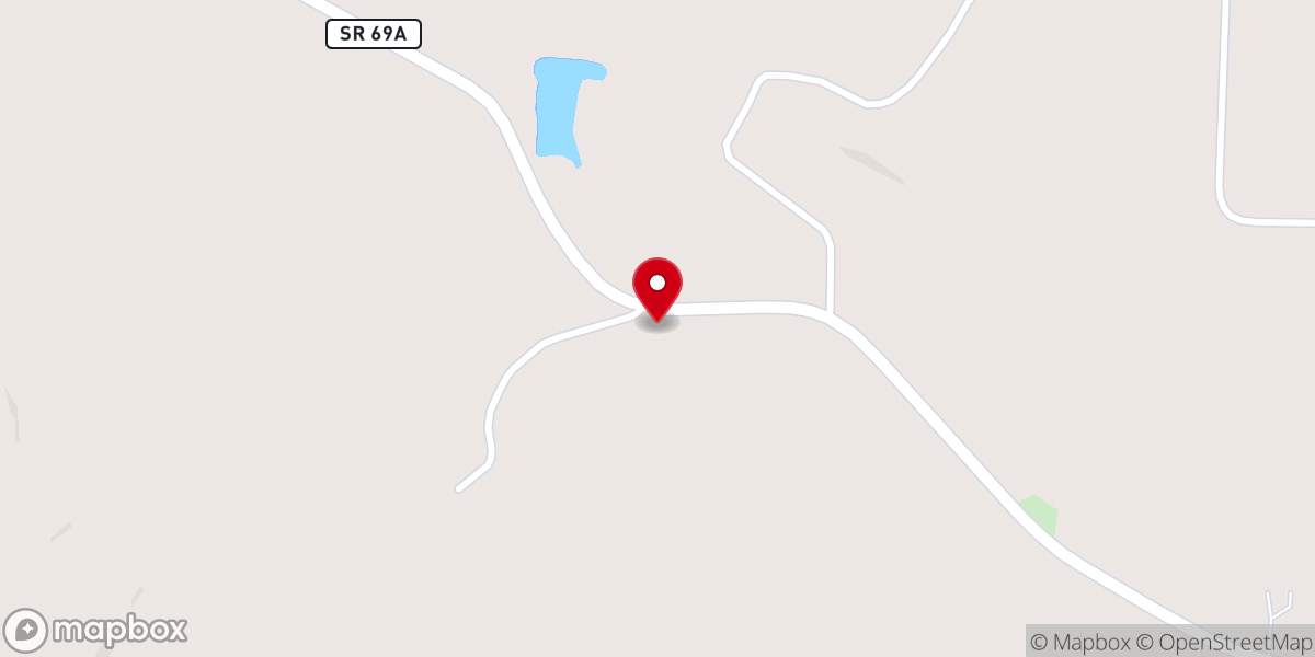 Map showing location of Mc David Grove Baptist Church