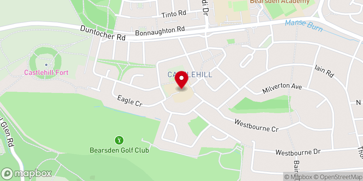 Map showing location of Castlehill Baptist