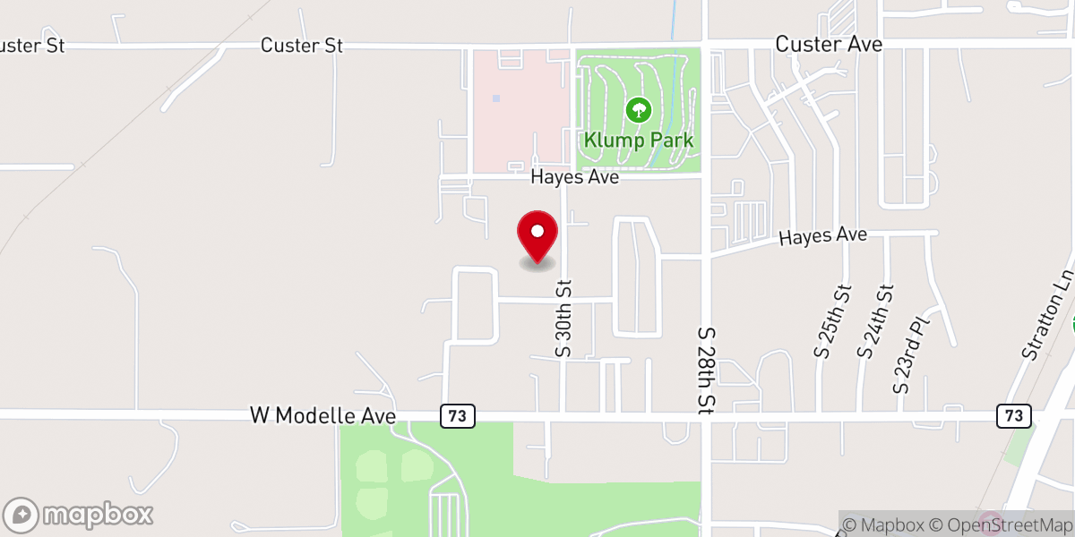 Map showing location of Cumberland Presbyterian Church
