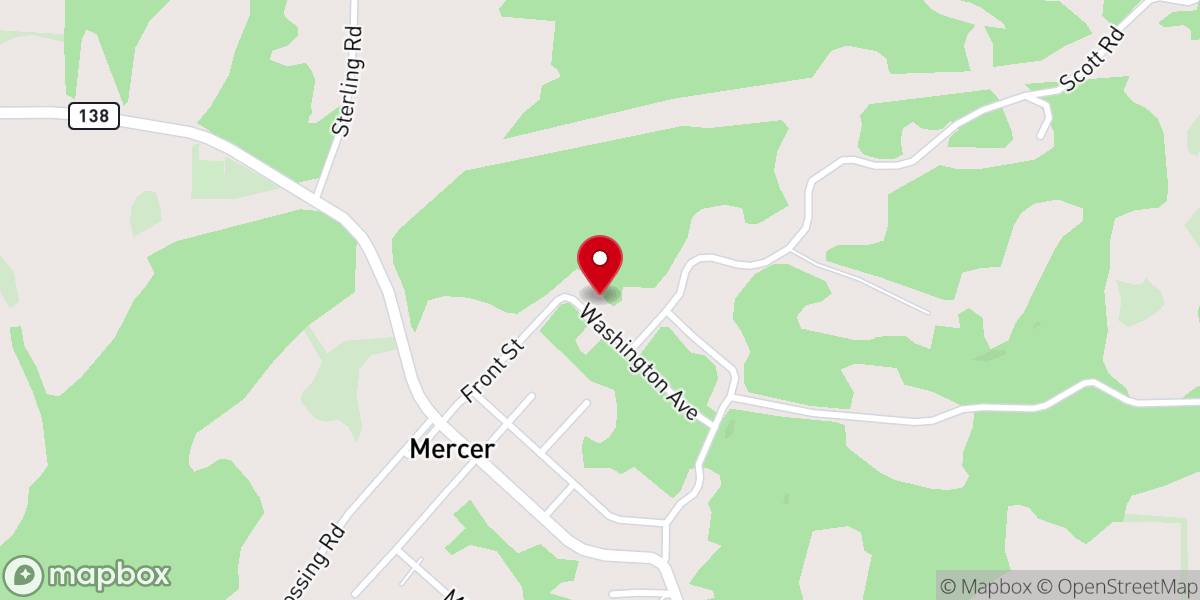 Map showing location of Greater Mercer Baptist Church