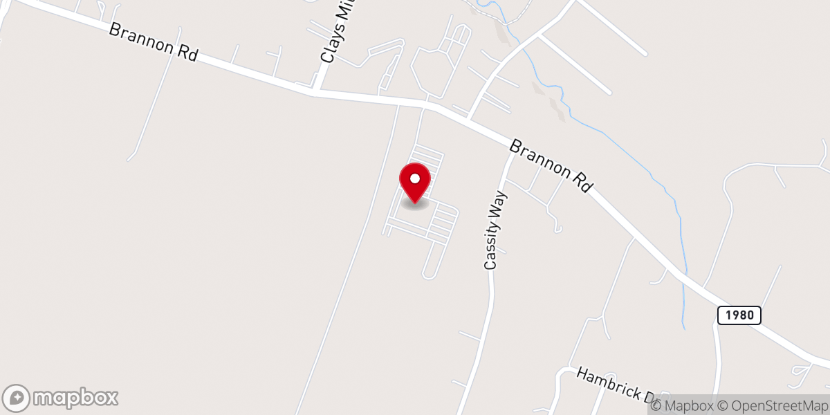 Map showing location of Clays Mill Baptist Church