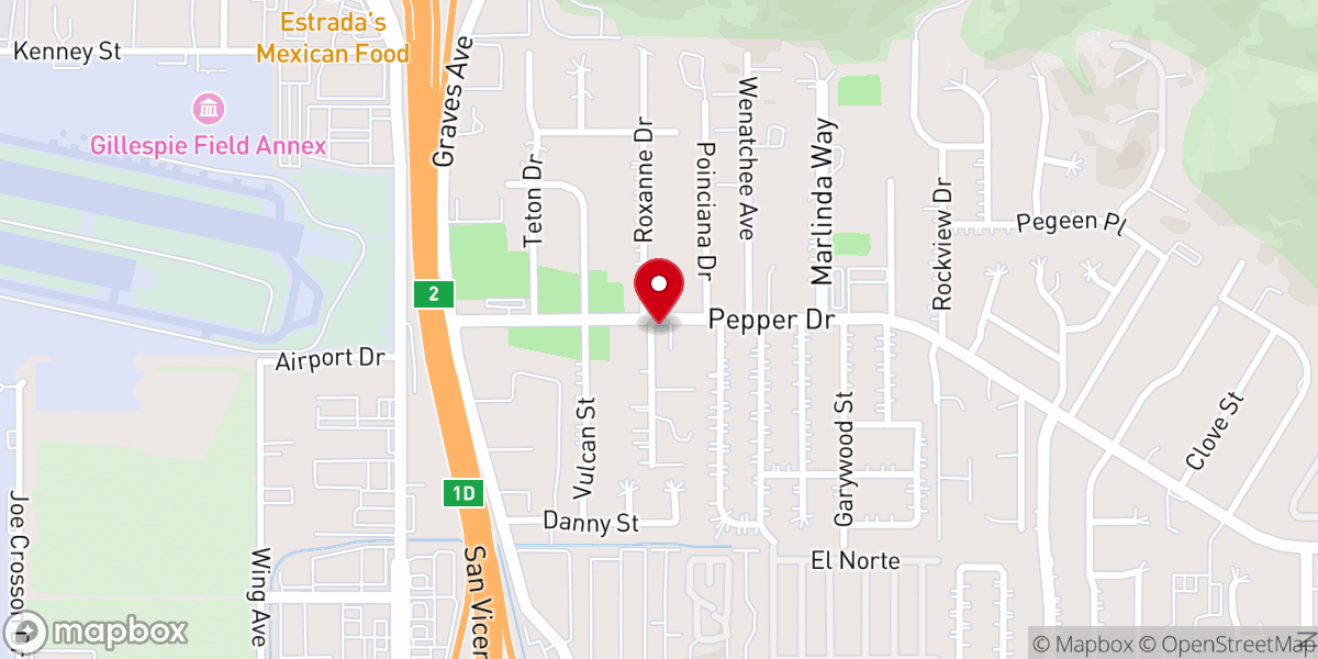 Map showing location of El Cajon Church of Christ