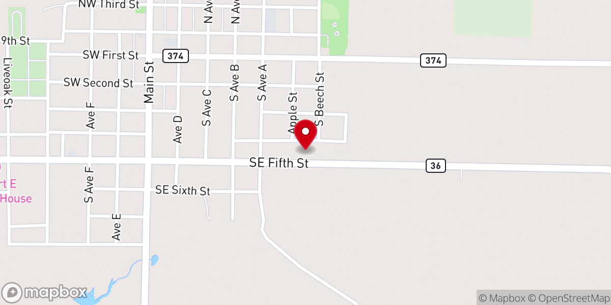 Map showing location of Church of Christ Activity Center