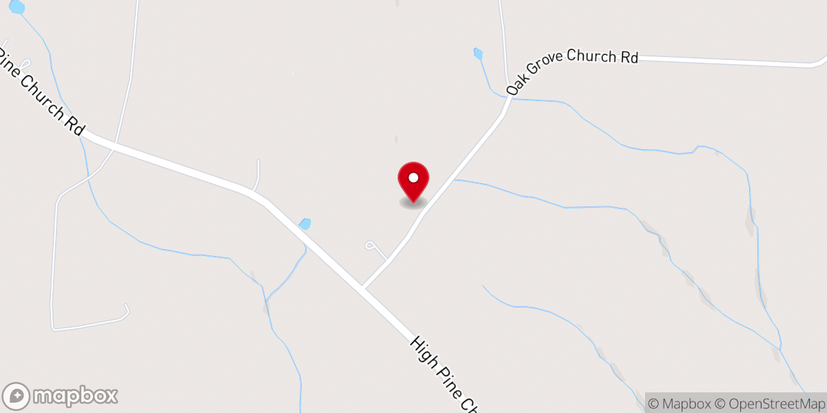Map showing location of Oak Grove Church