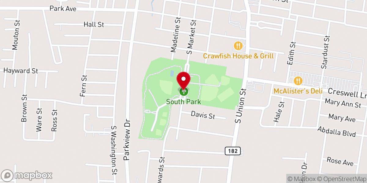 Map showing location of South City Park