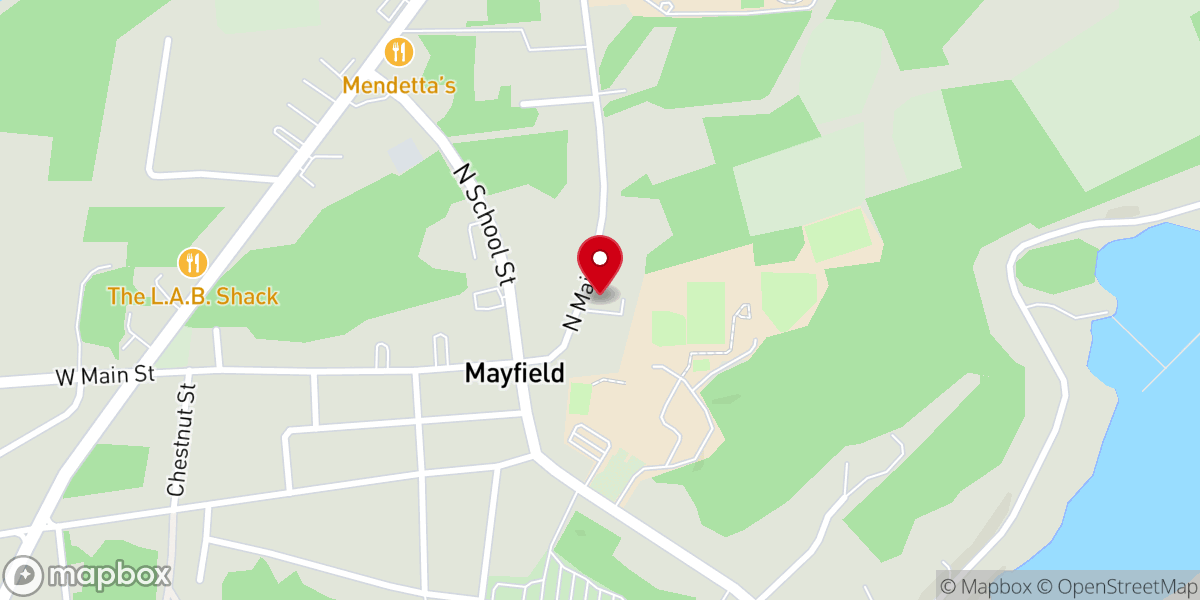 Map showing location of Mayfield Central Presbyterian Church - Food Distribution Center