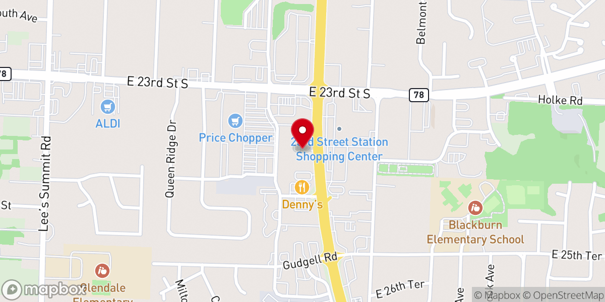 Map showing location of Bethel Baptist Church of Independence