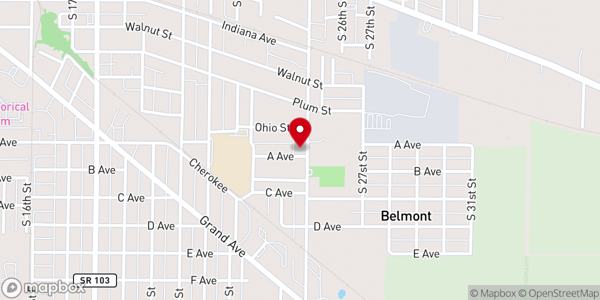 Map showing location of East Side Community Church