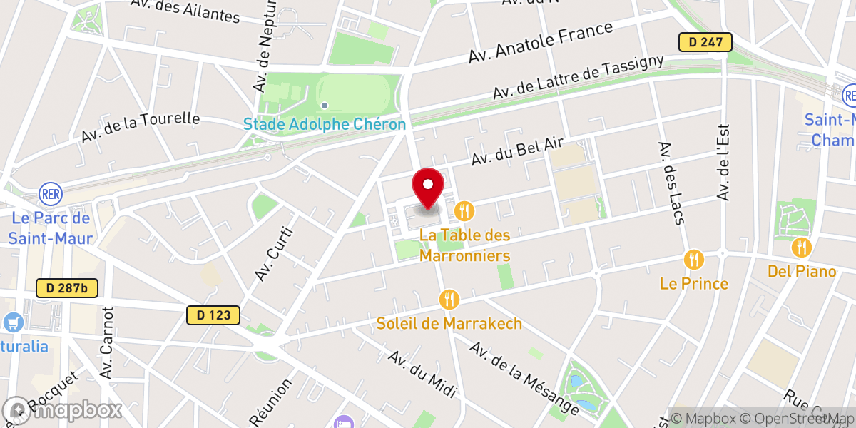 Map showing location of Église Notre-Dame-du-Rosaire