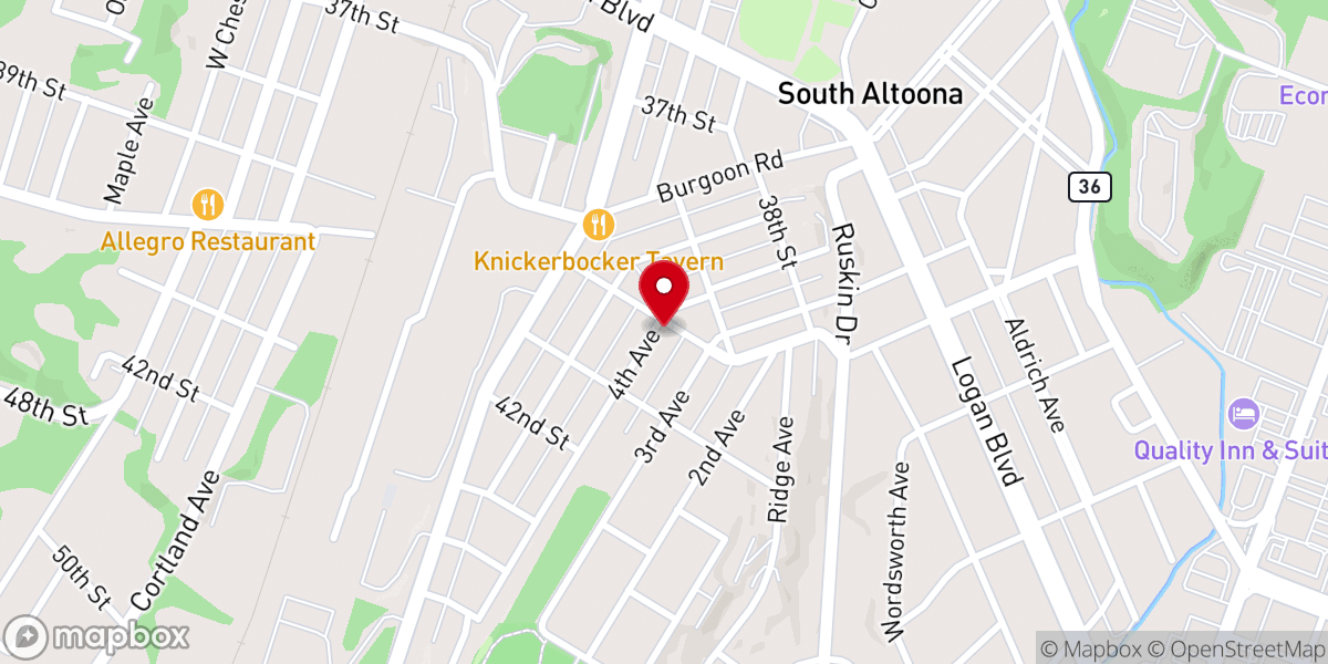 Map showing location of The Faith Baptist Church of Altoona