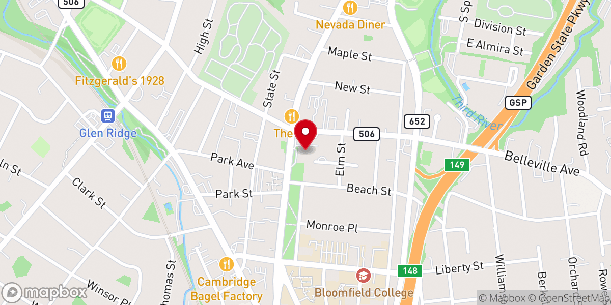 Map showing location of Church on the Green Food Pantry