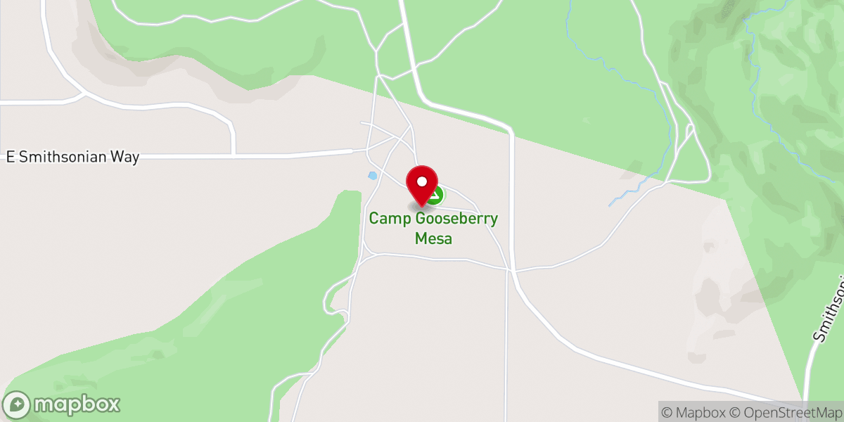 Map showing location of Camp Gooseberry Mesa