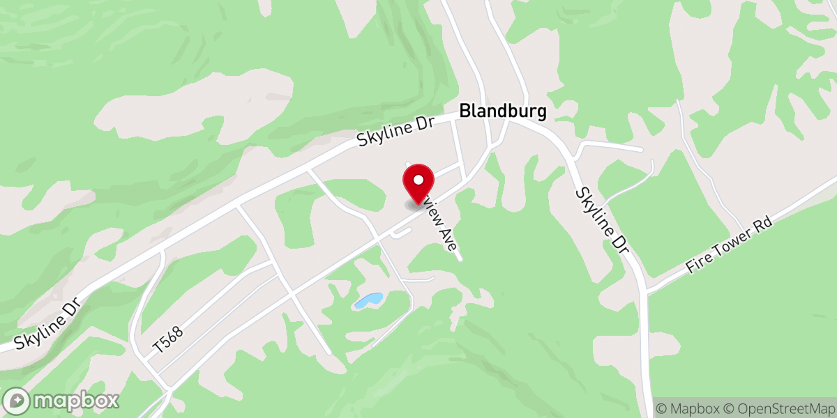 Map showing location of Blandburg Brethren In Christ