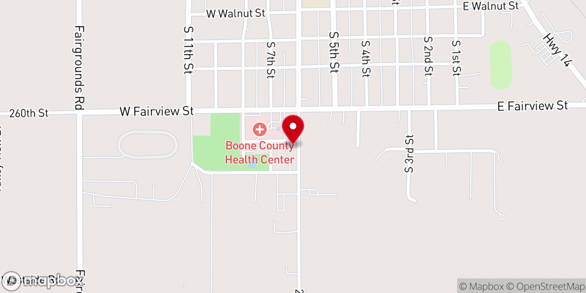 Map showing location of Akron Presbyterian Church