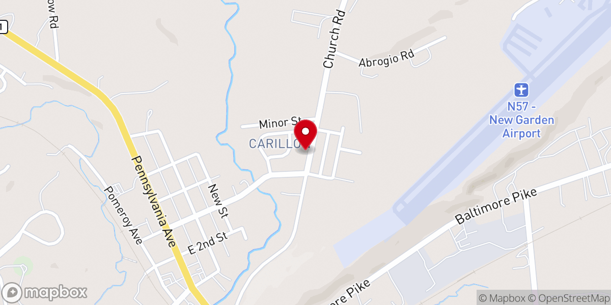 Map showing location of Mt. Tabor African Methodist Episcopal Zion Church