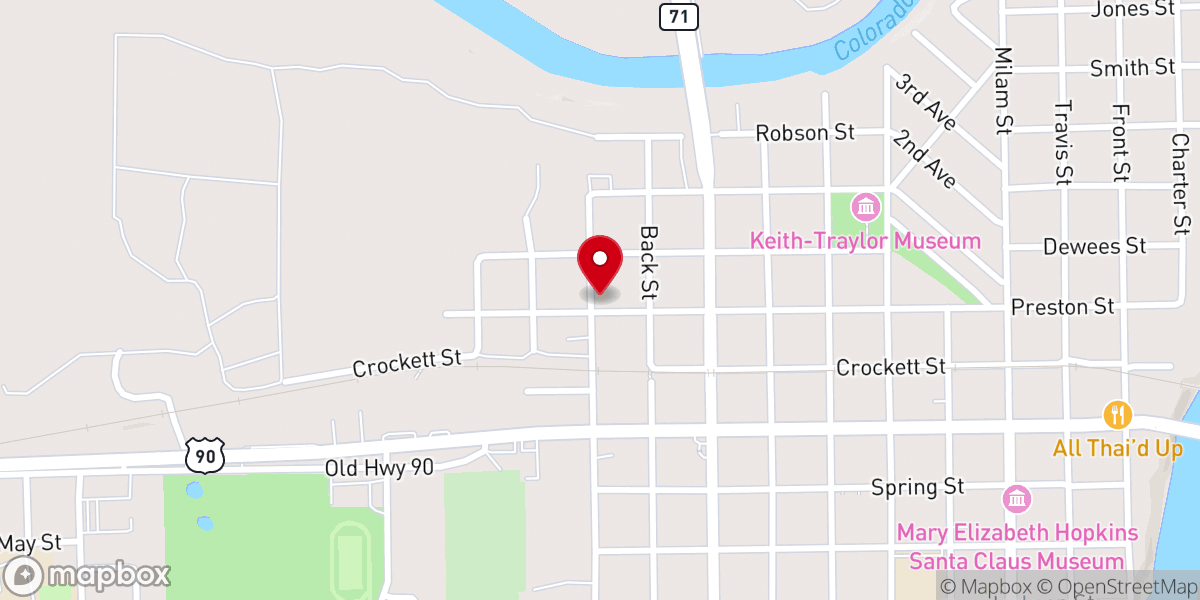 Map showing location of Greater Smith Baptist Church