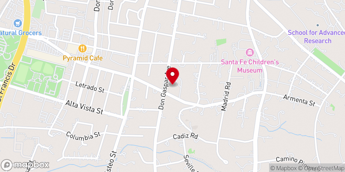 Map showing location of Christ Church Santa Fe
