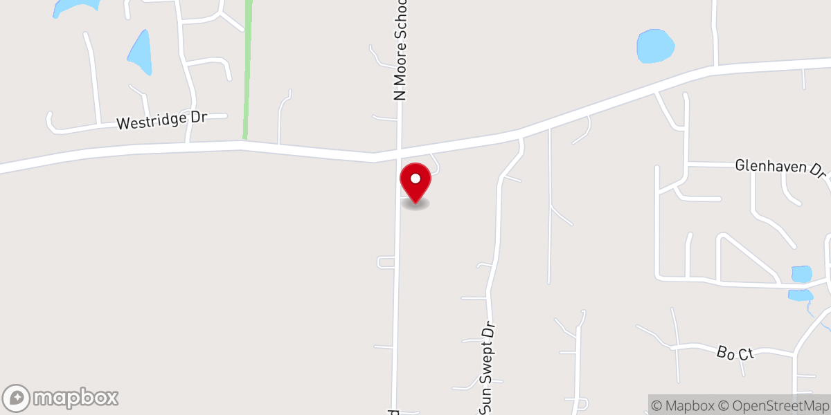 Map showing location of Crosspointe Baptist Church