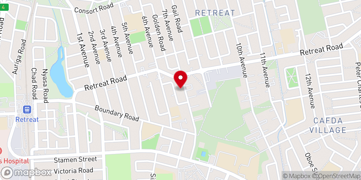 Map showing location of Pentecostal Evangelical Church