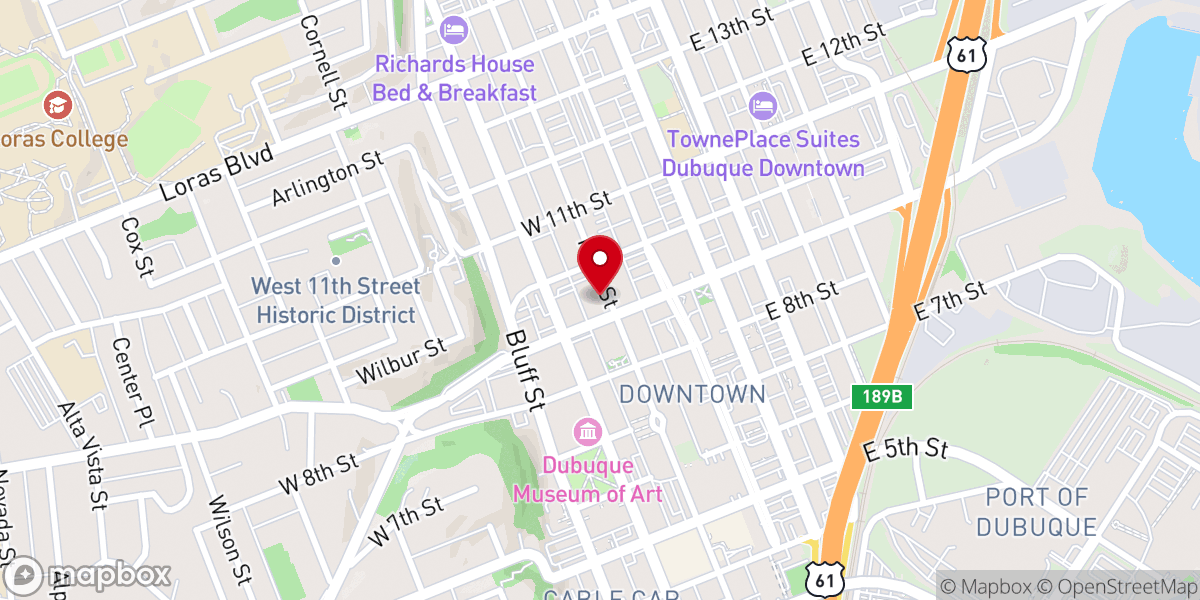 Map showing location of Dubuque Religious Center Inc