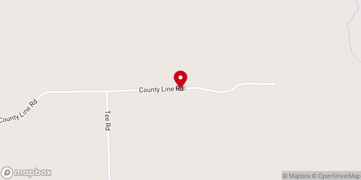 Map showing location of County Line Baptist Church