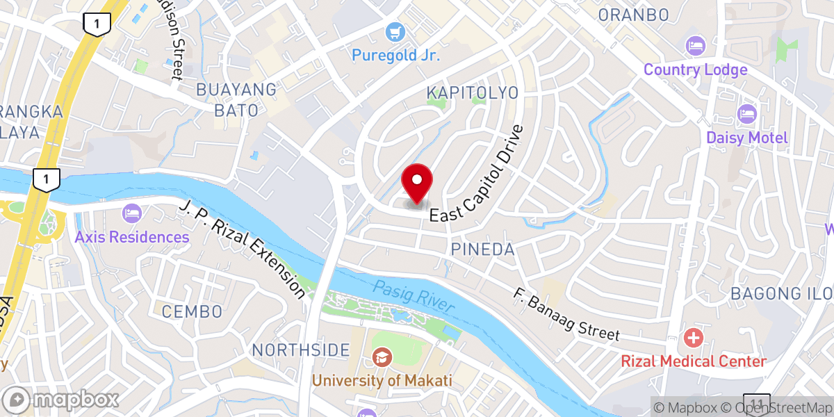Map showing location of Holy Family Parish