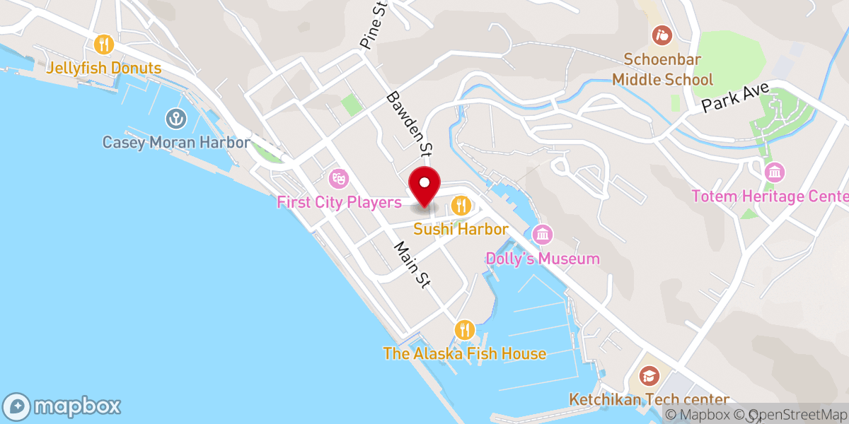 Map showing location of Ketchikan Episcopal Church