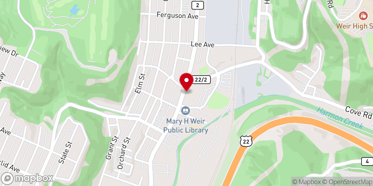 Map showing location of Cove United Presbyterian Church