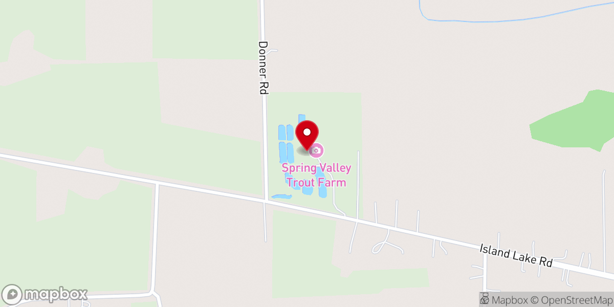 Map showing location of Spring Valley Trout Farm
