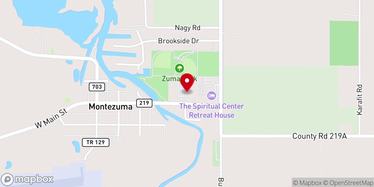 Map showing location of Our Lady of Guadalupe Catholic Church