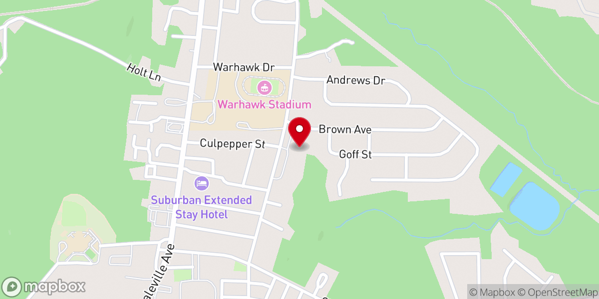 Map showing location of Daleville Heights Church-Christ