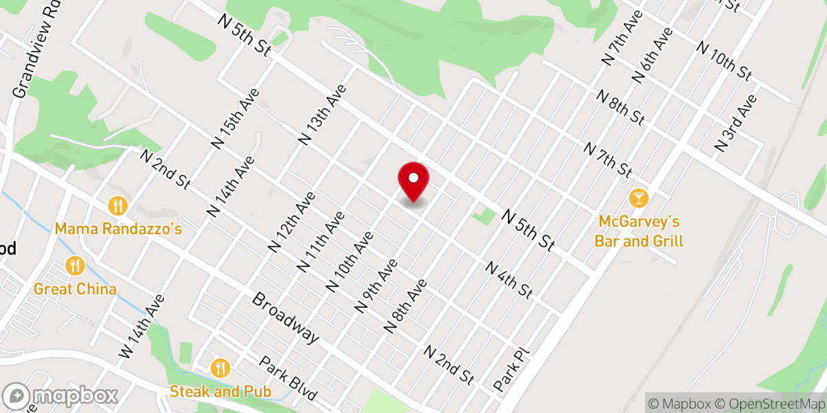 Map showing location of Holy Rosary Church