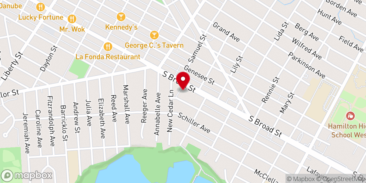 Map showing location of Holy Angels Church