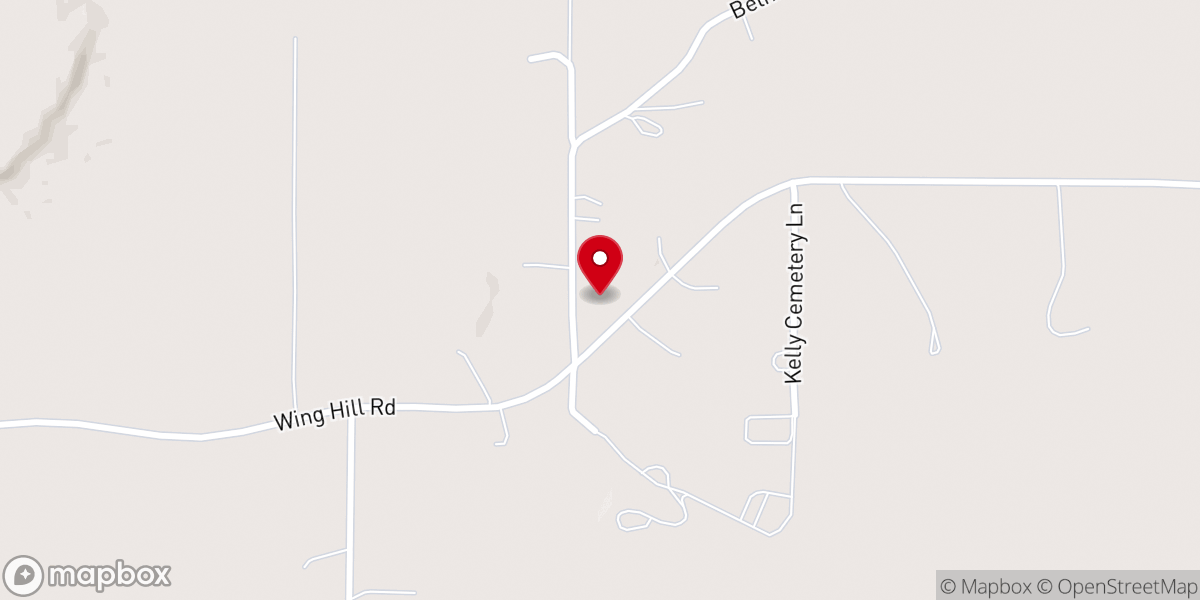 Map showing location of Bethel Church