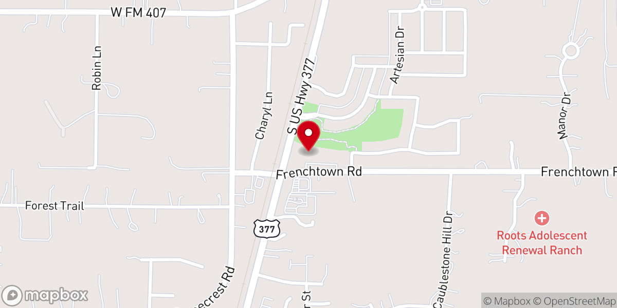 Map showing location of Oak Hills Community Church